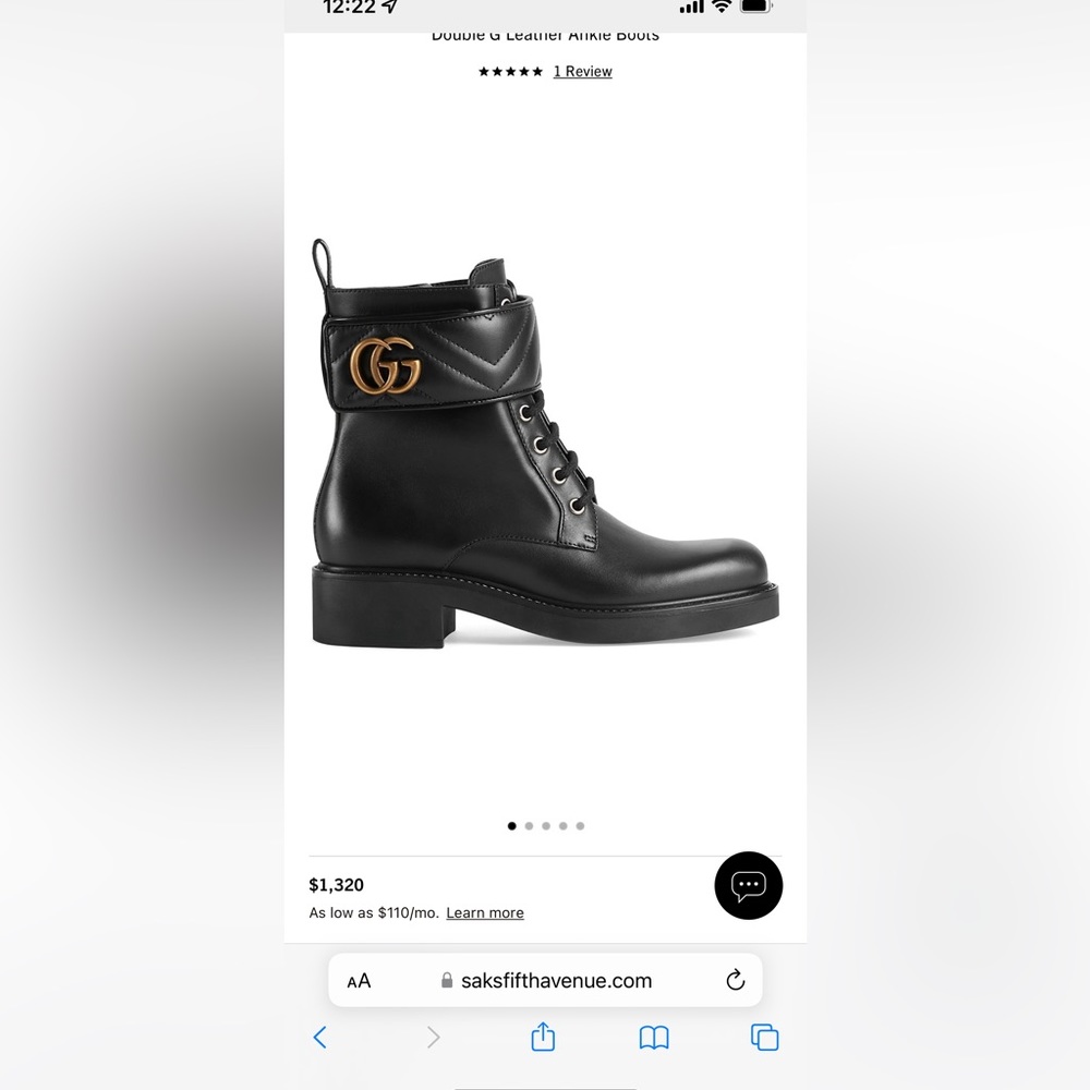 Gucci leather boot- brand new in box 37.5